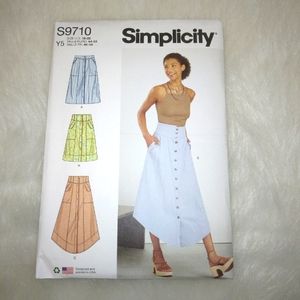 Simplicity S9710 Misses Button front skirts with pockets, 3 variations S…
